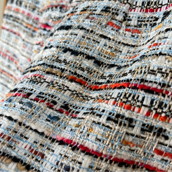 NEW🔖L'AGENCE Ashton Tweed Shorts White Red/Orange/Blue Pocket - Picture 3 of 10